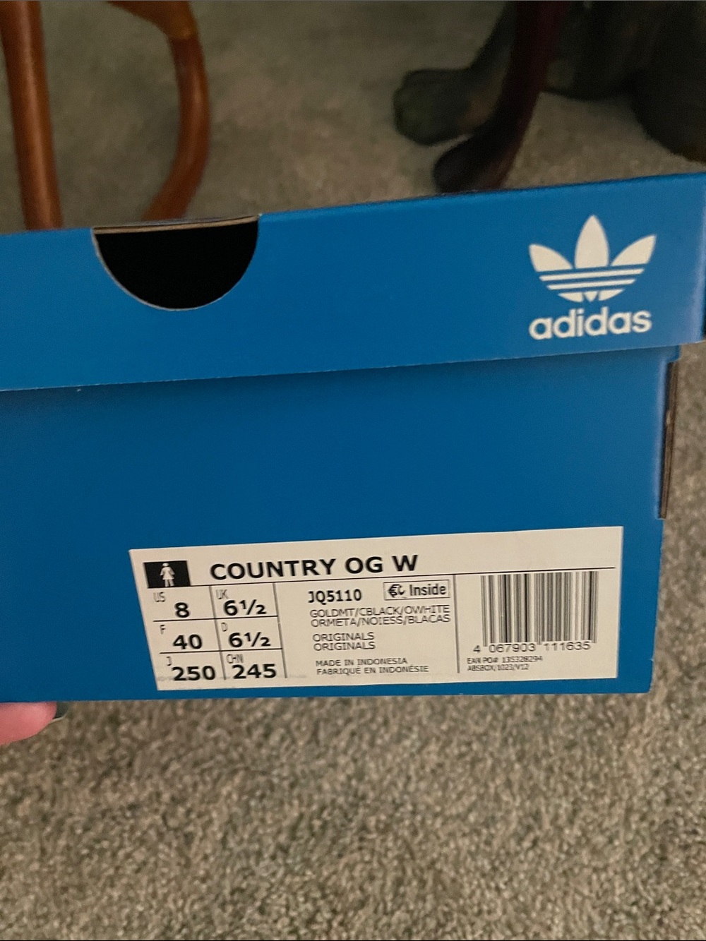 Adidas Country Gold Foil Metallic and Black - Picture 7 of 7